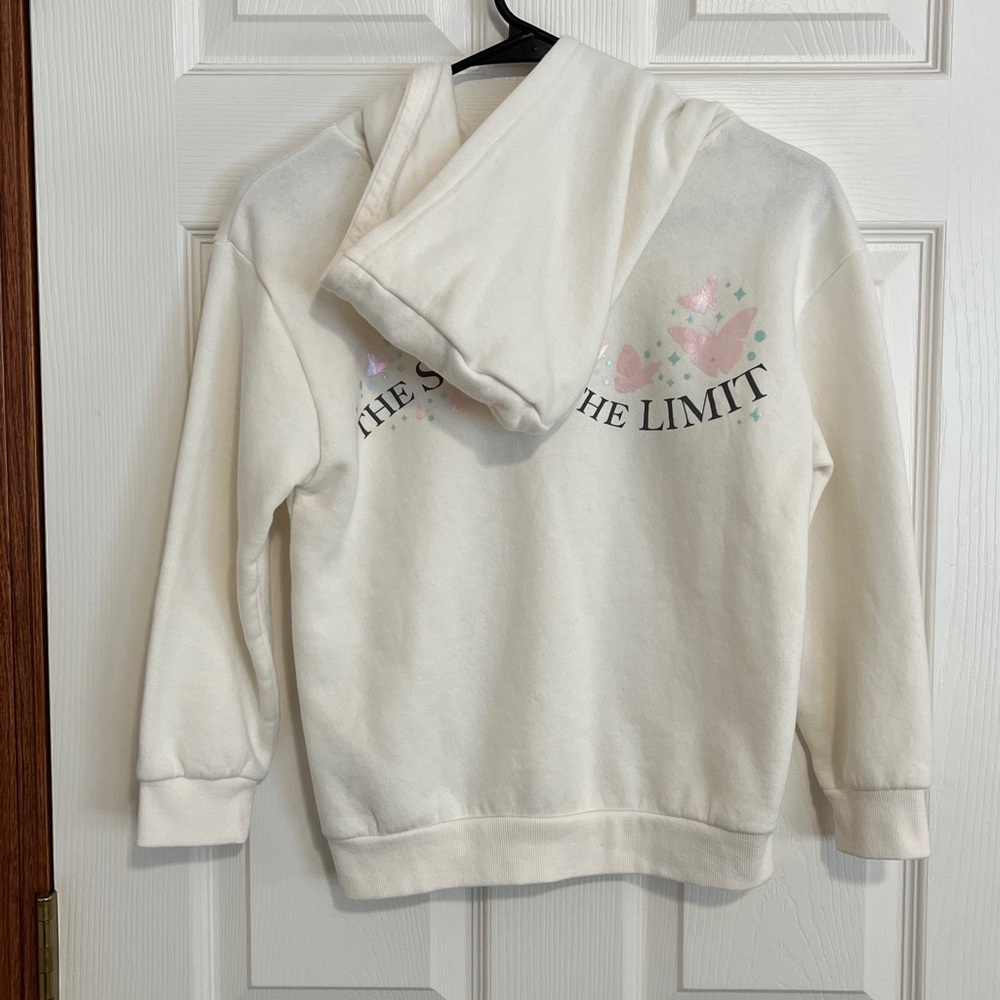 Wicked from Paul Tazewell Cream Hoodie w/ Green & Pink Pastel Graphics Girls Lg - Picture 5 of 16